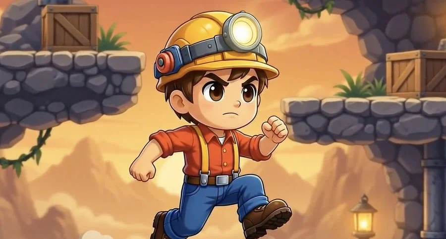 Image tirée du trailer controversé du remake de Manic Miner, montrant des graphismes générés à l'aide d'une IA