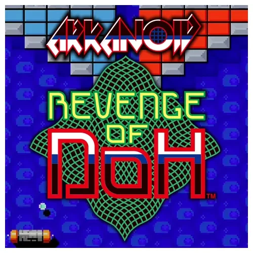 Vignette d'Arkanoid: Revenge of DOH : le logo rouge et vert sur un fond bleu