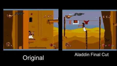 Comparaison entre la version Mega Drive d'Aladdin et la version Final Cut de 2019
