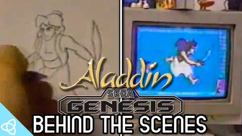 Images de tournage du développement d'Aladdin sur Mega Drive chez Virgin Games
