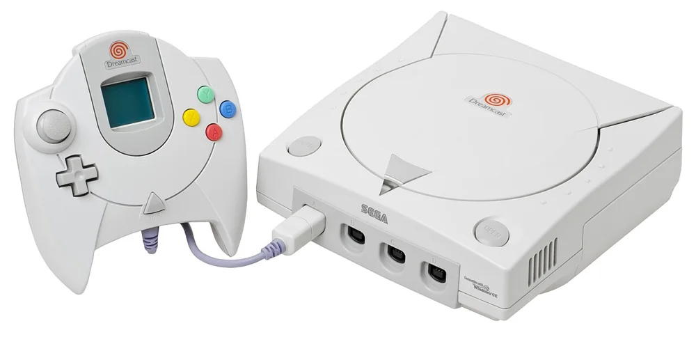 Dreamcast avec sa manette et le VMU