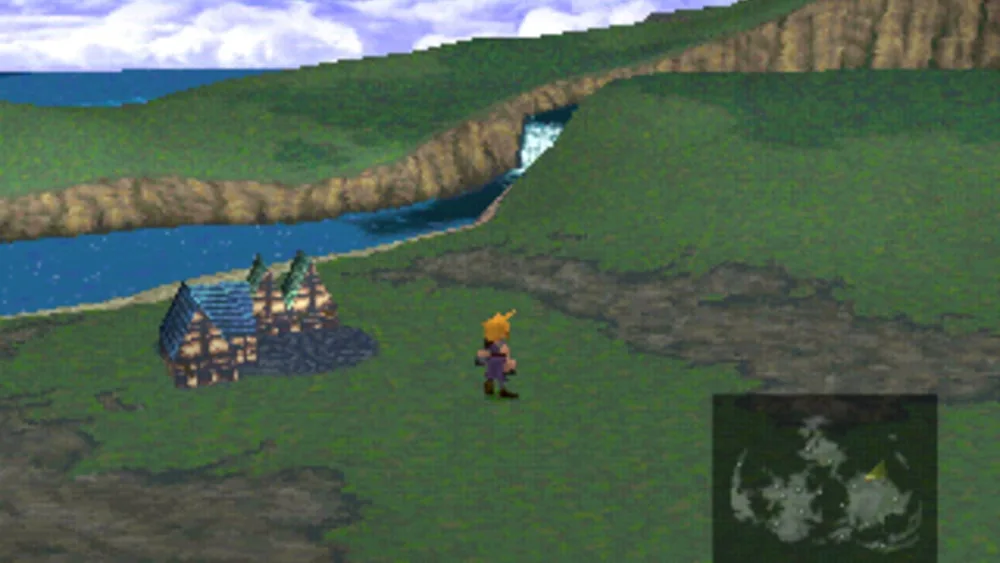 Capture de Final Fantasy VII : la carte du monde en 3D
