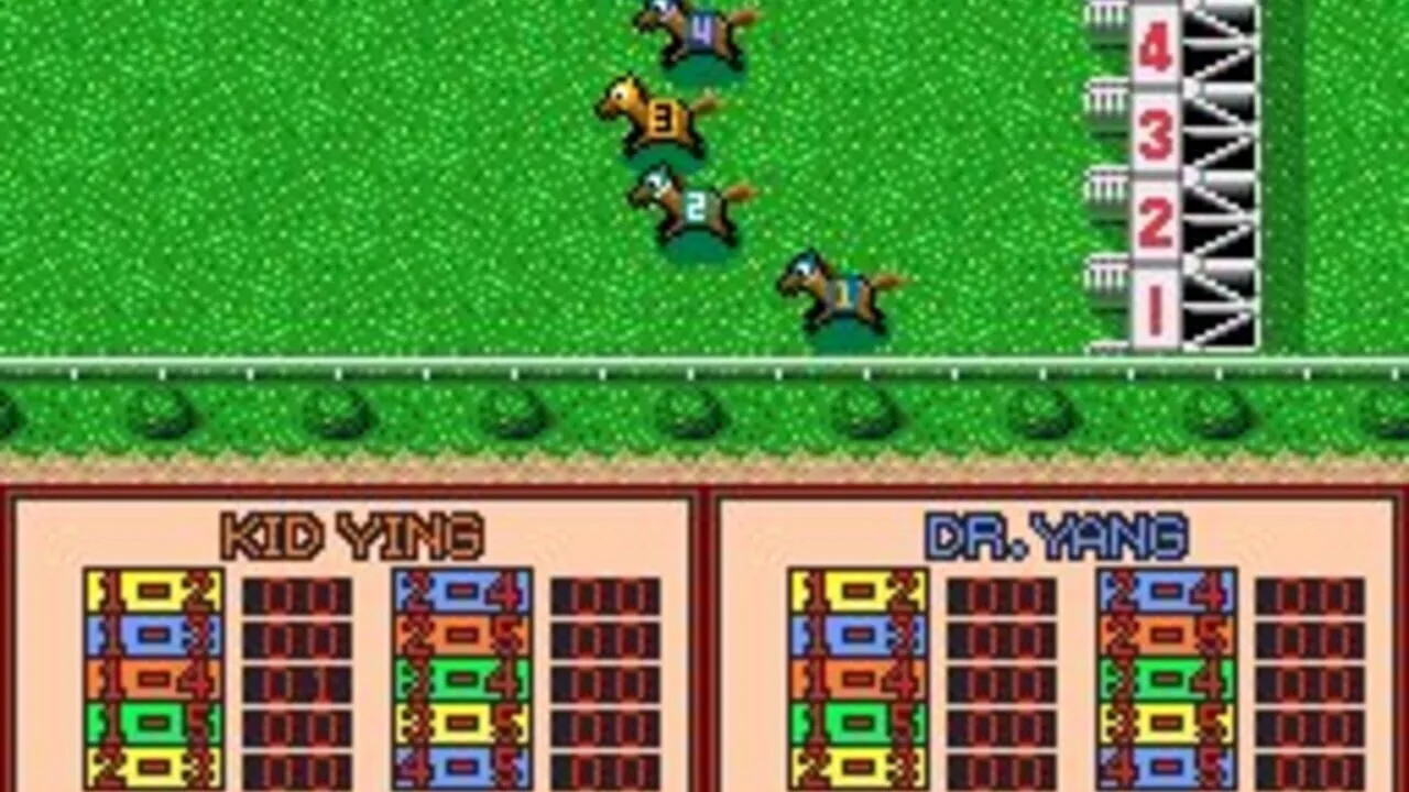 Un mini-jeu de courses hippiques, typique des à-côtés loufoques de la série