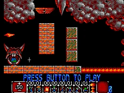 Capture d'un niveau de Lemmings Mega Edition, avec un lemming et un dispositif de sortie