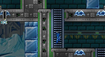 Capture de Mega Man X: Regenesis, montrant X affrontant un Maverick Boss inédit