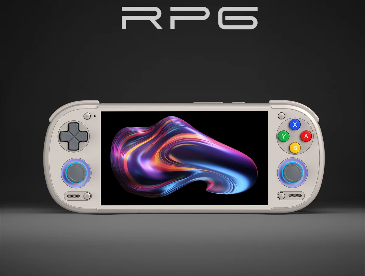 La Retroid Pocket 6 et son écran AMOLED de 5,5 pouces à 120 Hz. (Visuel presse Retroid.)