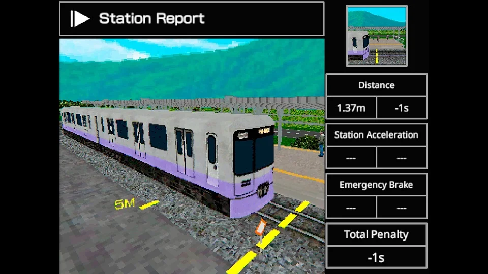 Écran de rapport de gare dans Retro Rail: Japan!