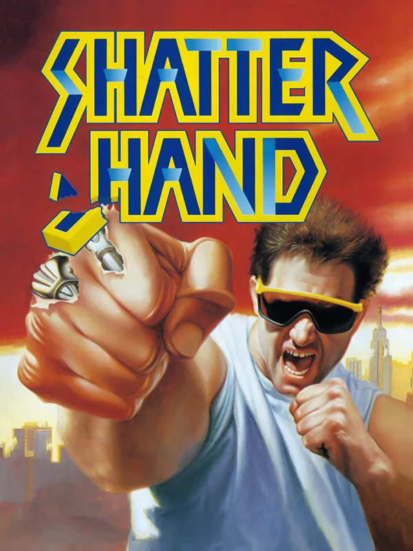 Jaquette nord-américaine du jeu Shatterhand sur NES, illustrant le héros aux mains mécaniques