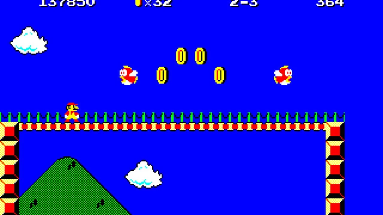 Capture de Super Mario Bros. Special montrant un niveau extérieur