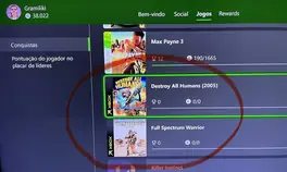 Des jeux de la première Xbox apparaissent dans la page des succès, avec un compteur à zéro